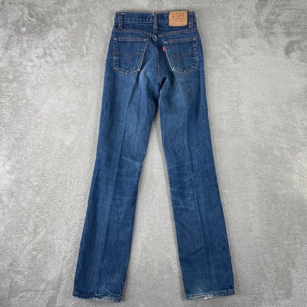 Vintage Levis 720 Student Jeans Mens 26x32 (24x31) Blue Denim Straight Leg USA